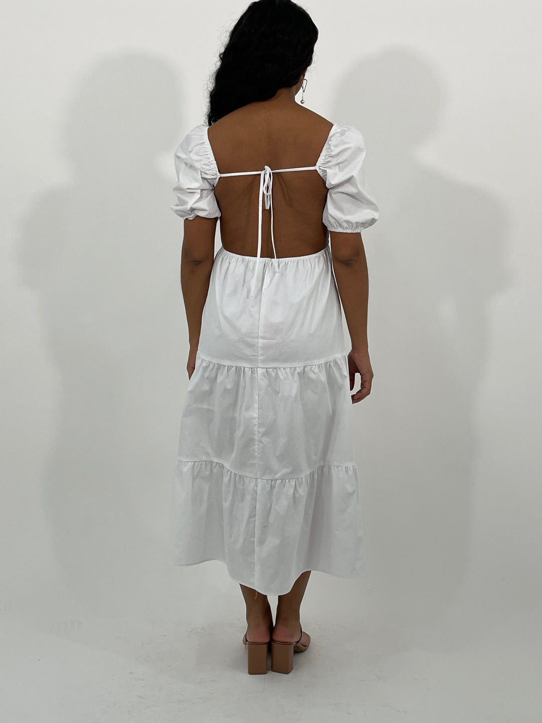 White Puff Sleeve Dress