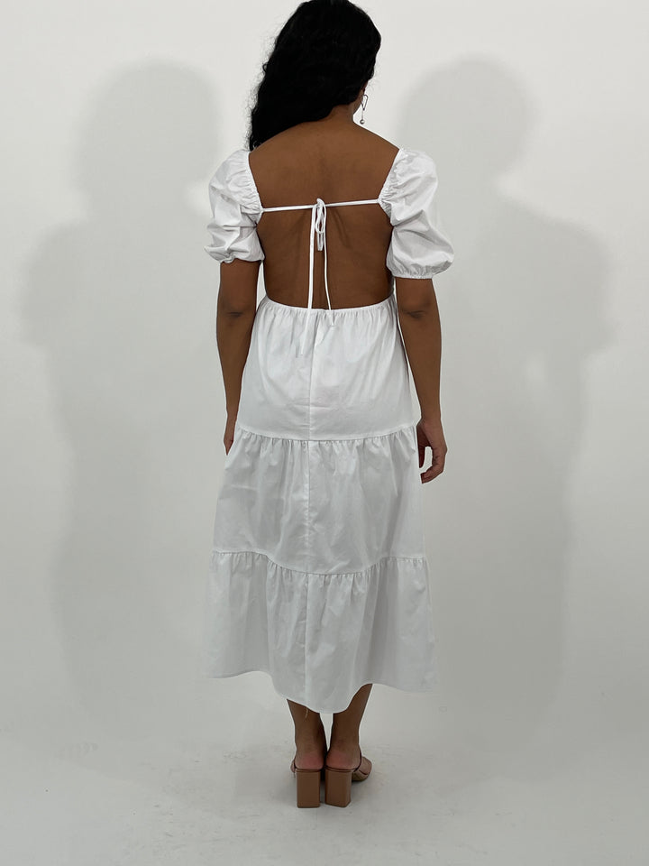 White Puff Sleeve Dress
