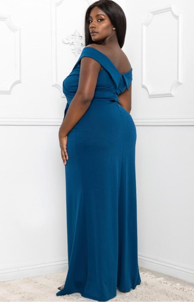 Teal Wrap Maxi Dress