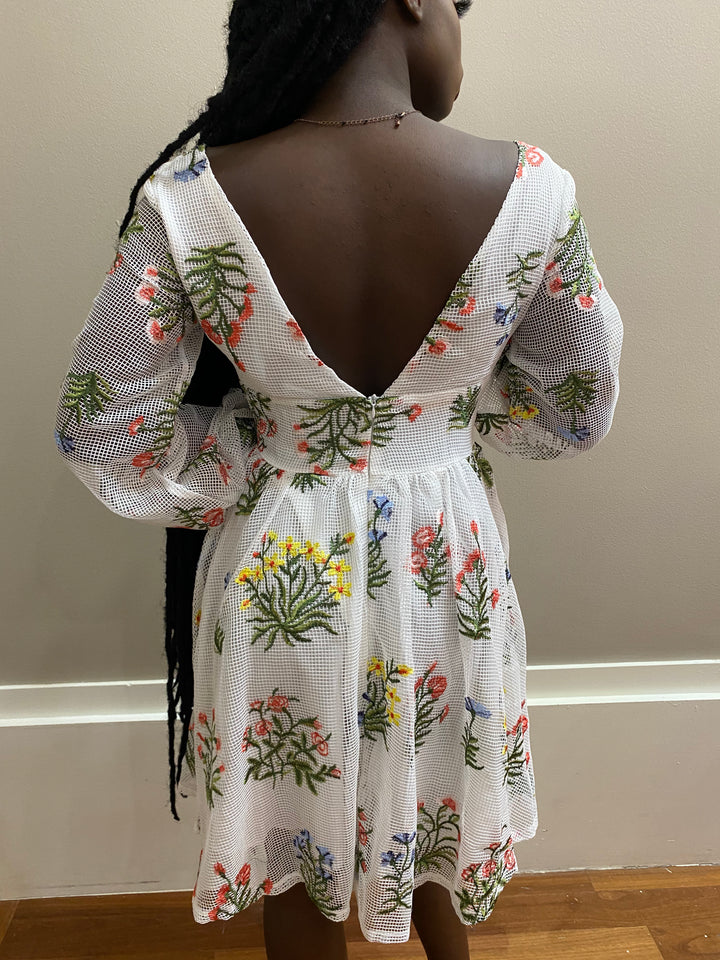 Sassyn Floral Mesh Dress