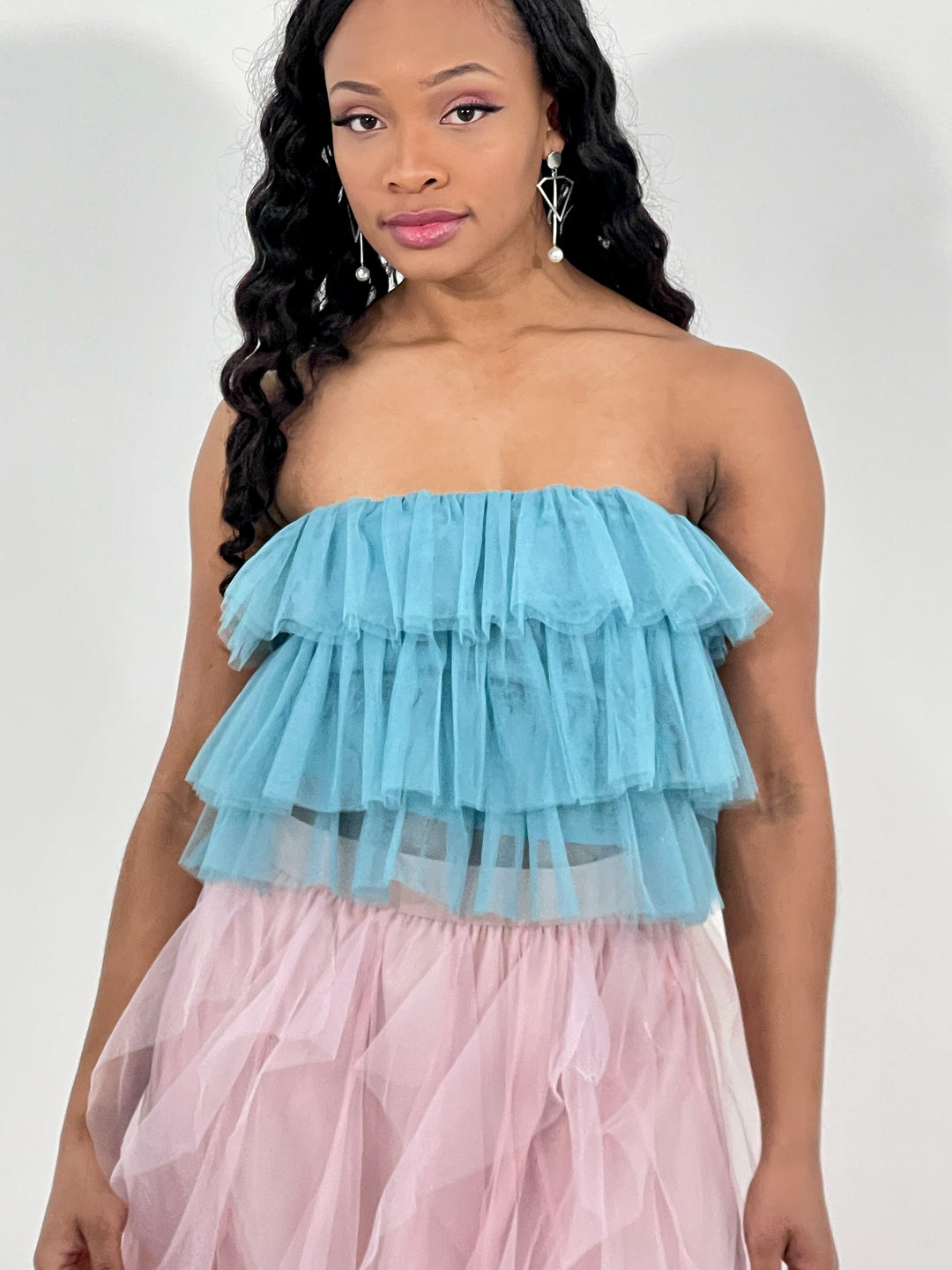 Off Shoulder Aqua Top