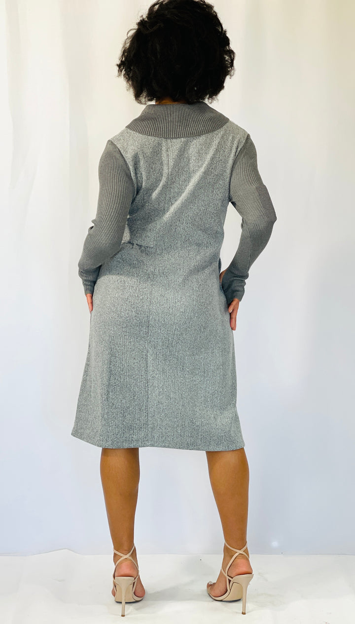 Sassyn Casual Long Turtle Neck Dress