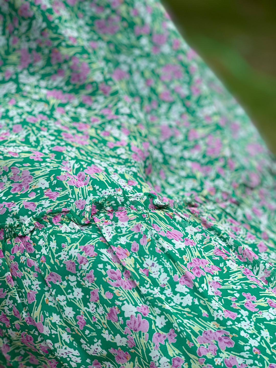 Green Pink Tie Strap Dress