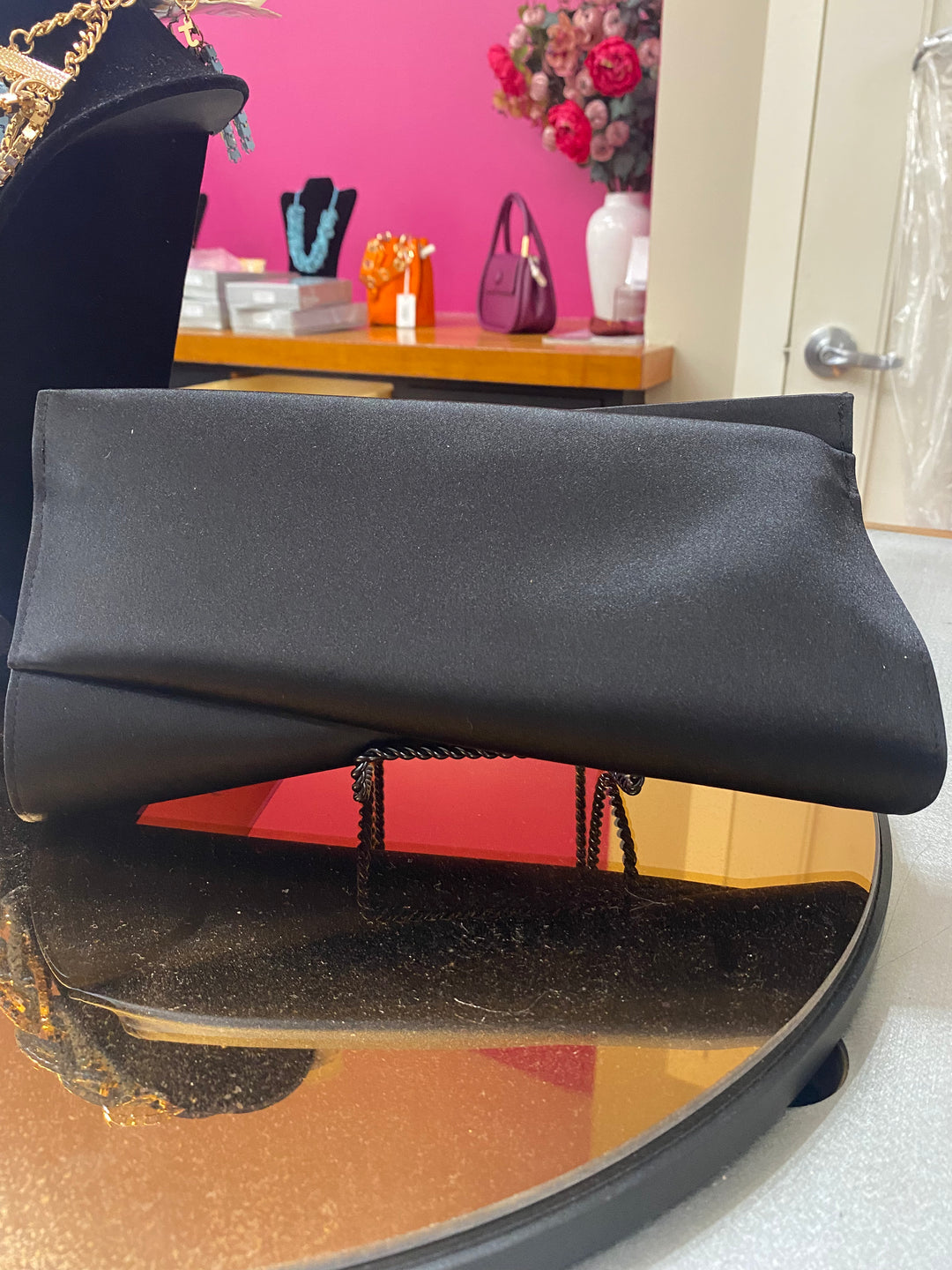 Satin Black Clutch