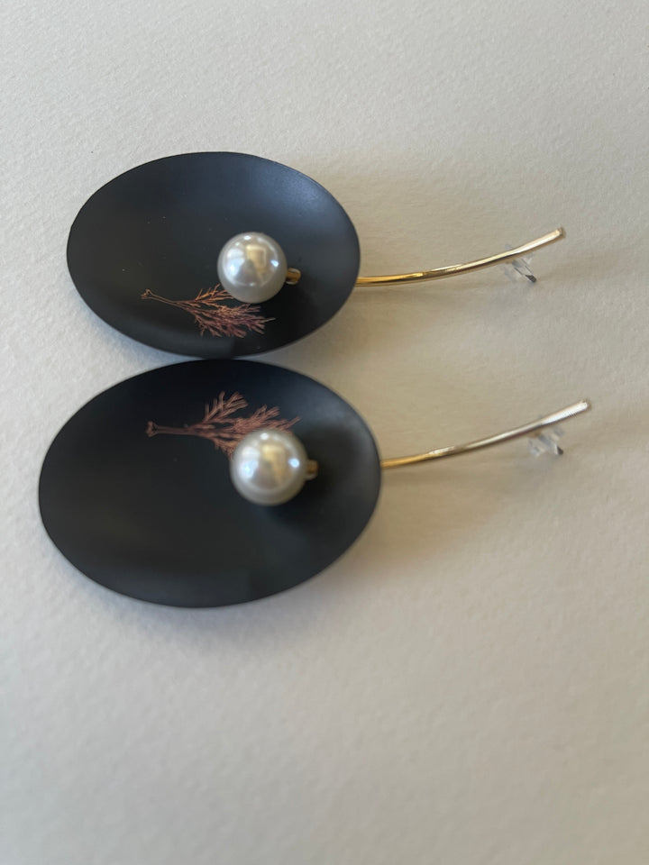 Black Plate Earrings