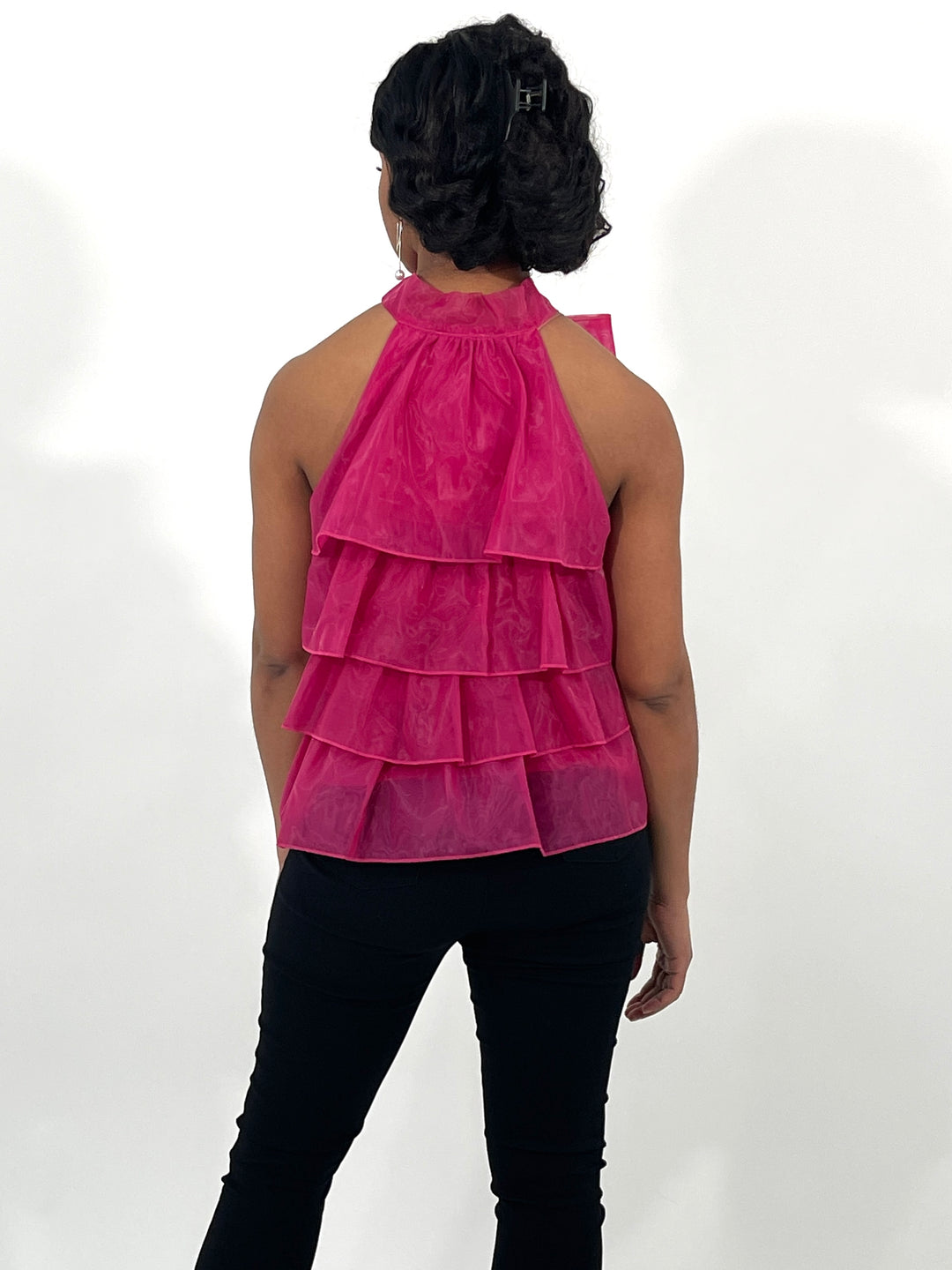 Fuchsia Tiered Halter Top