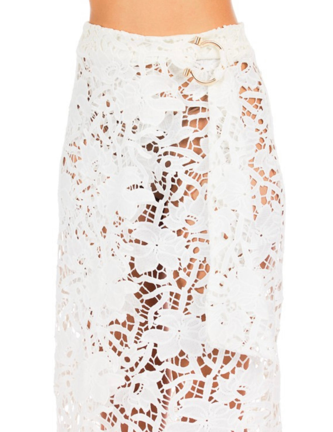 White Crotchet Wrap Over Skirt