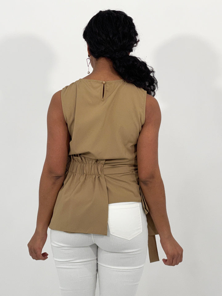 Tan Side Tie Top