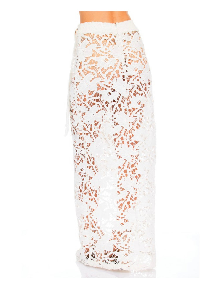 White Crotchet Wrap Over Skirt