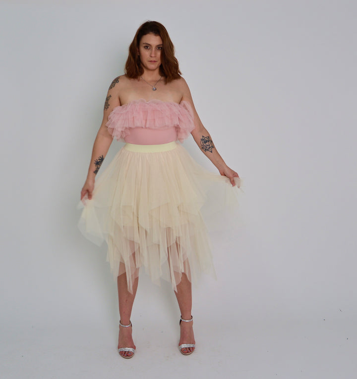 Cream Tulle Skirt
