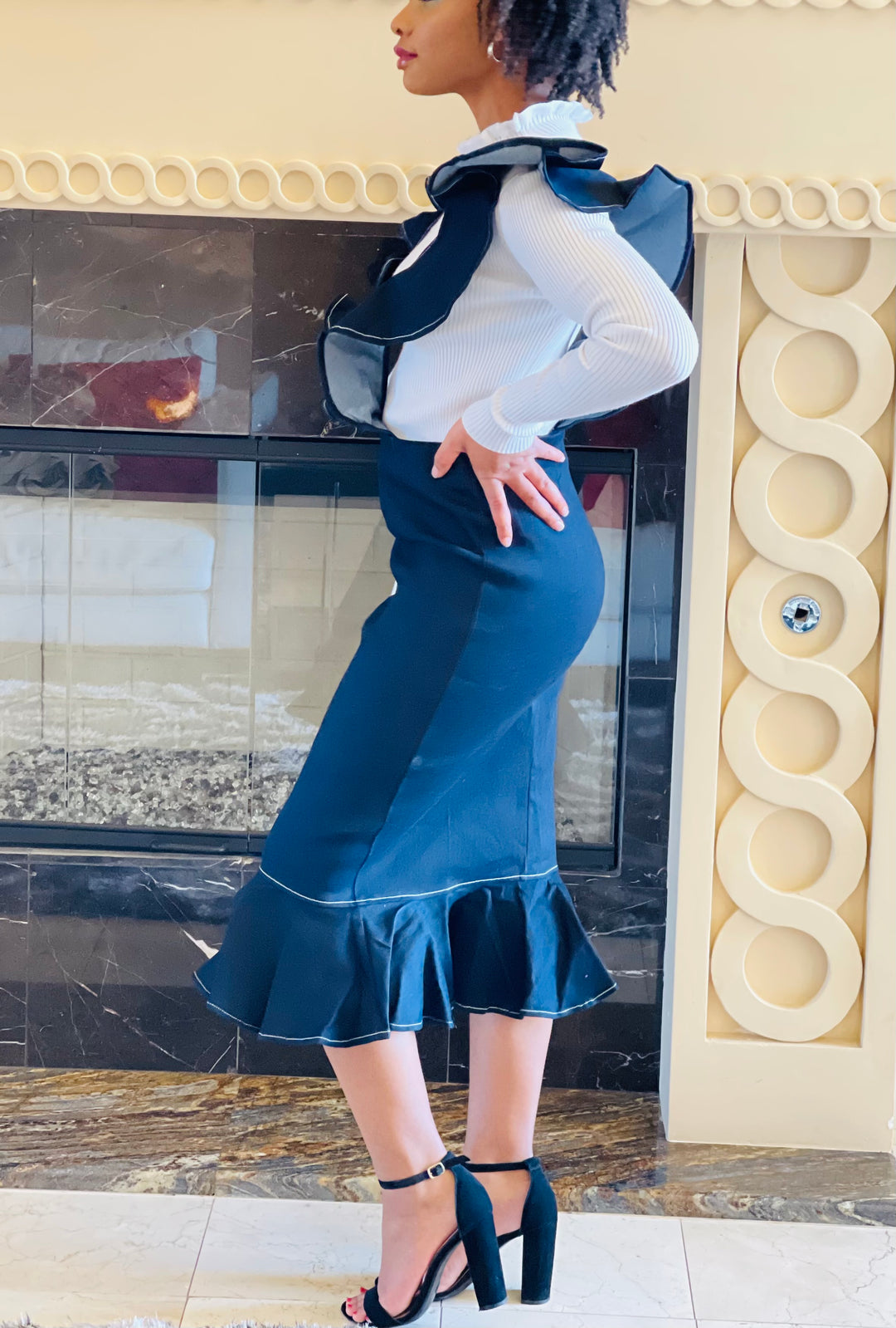 Sassyn Patchwork Ruffle Skirt