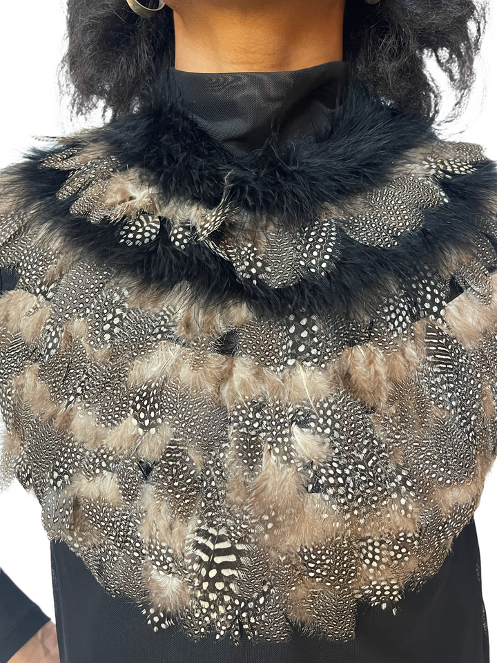 Ooh La La Black Feather Top
