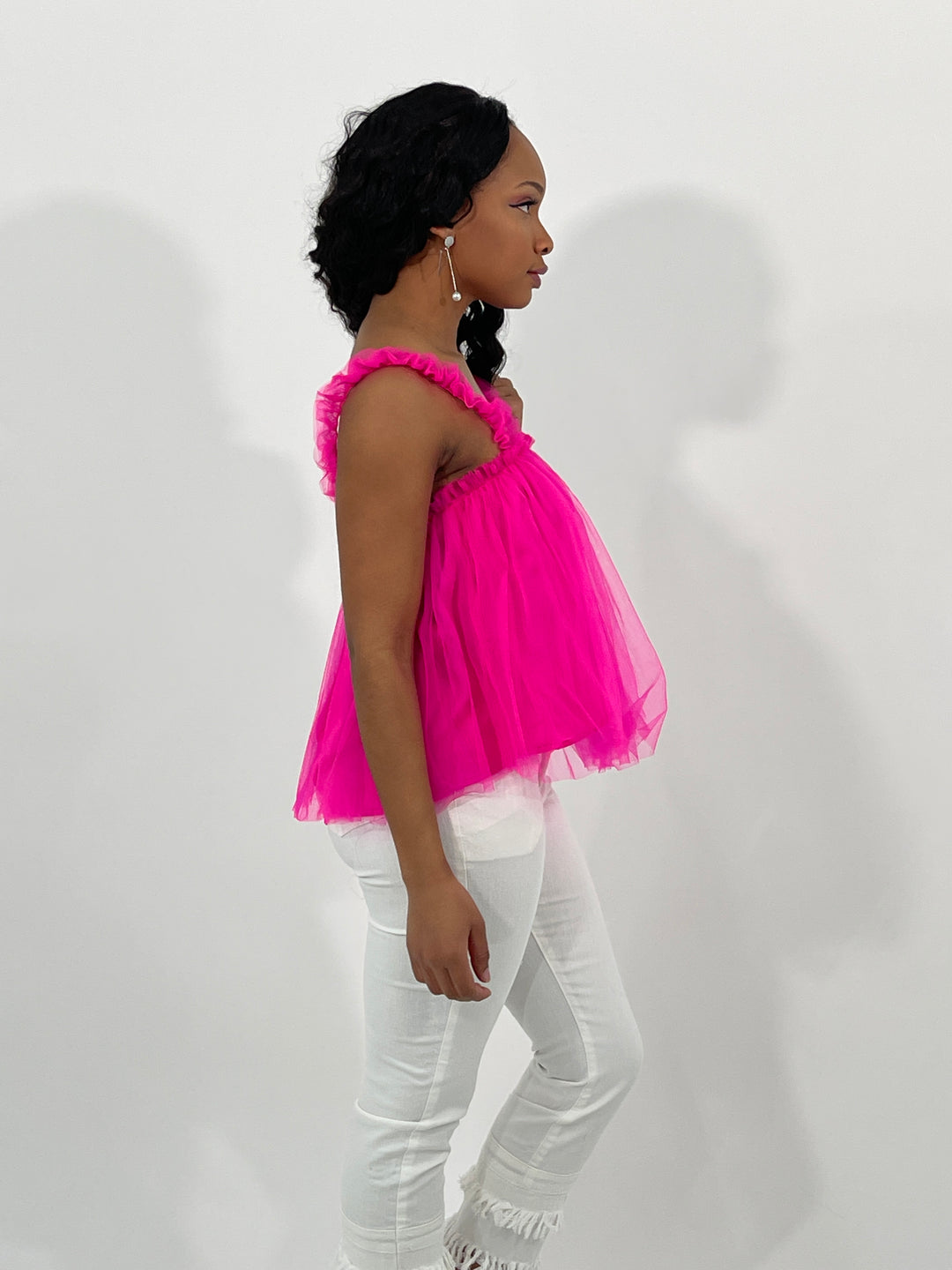 Hot Pink Ruffled Top