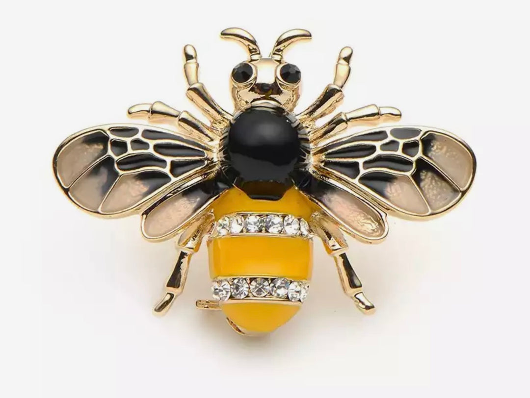 Gold Pearl Bee Brooches