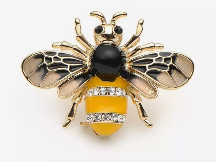 Gold Pearl Bee Brooches