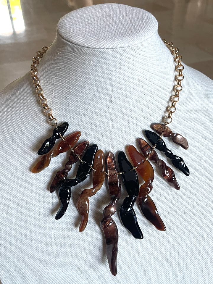Multi Spiral Stoned Necklace