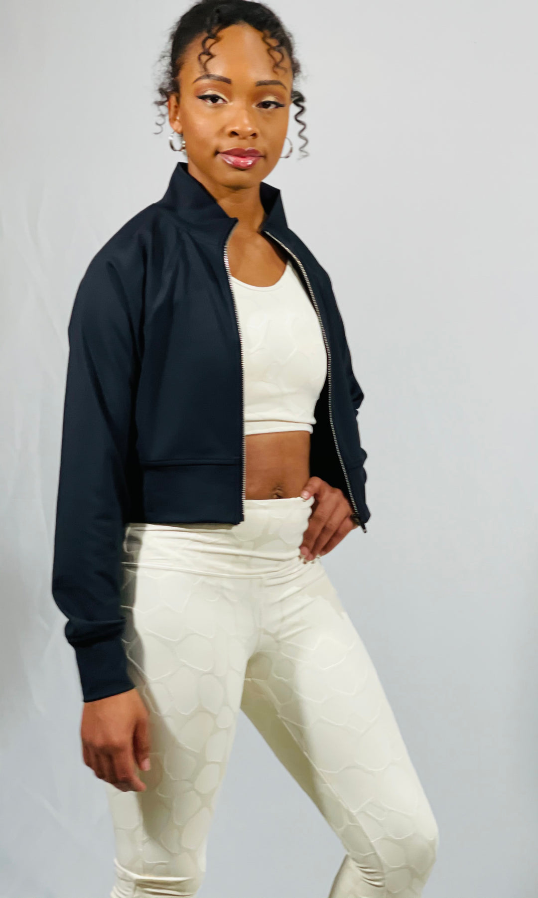 Cropped Jacket With Reglan Sleeves