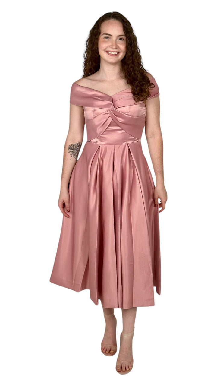 Rose Off Shoulder Midi Dress