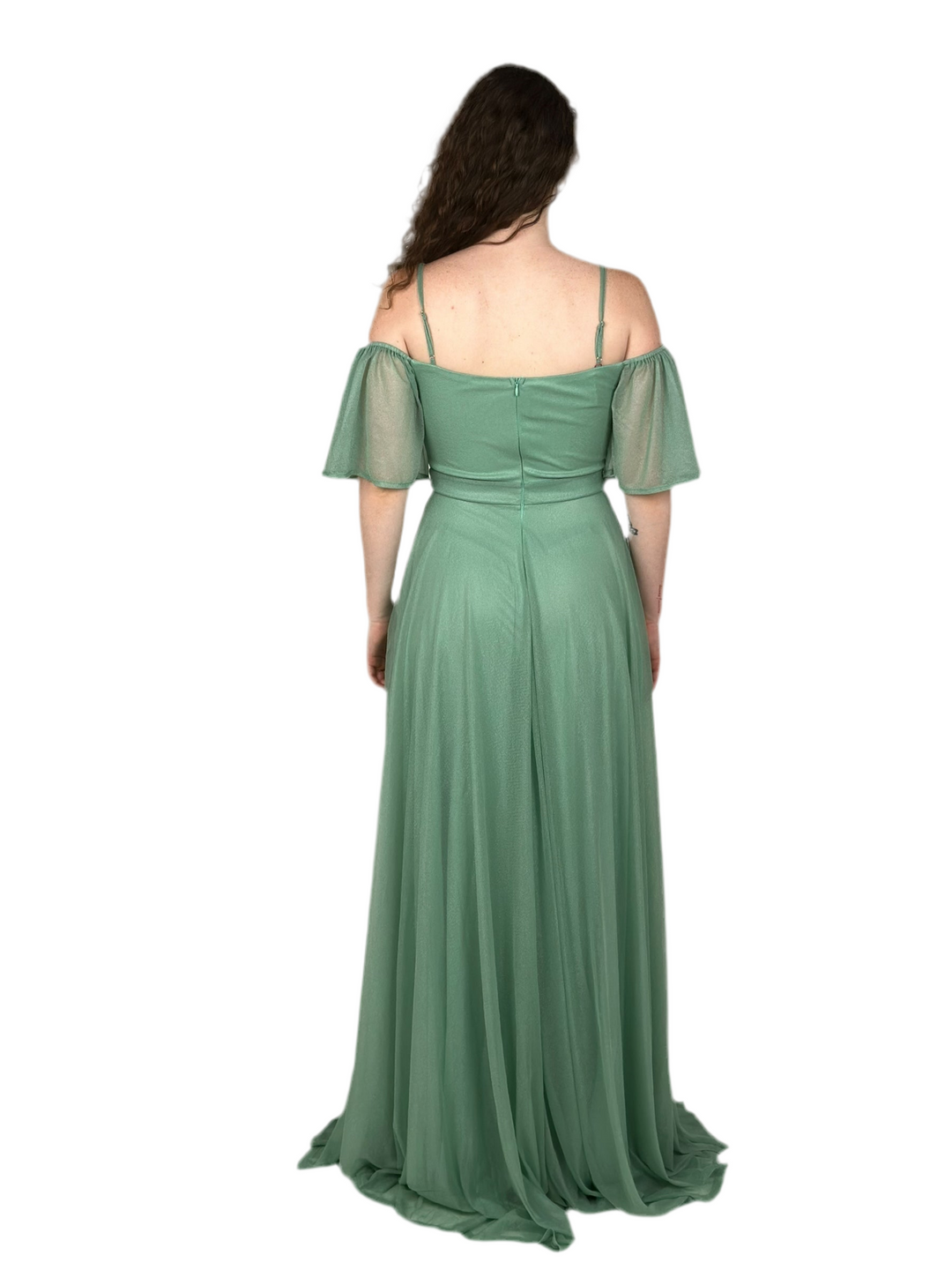 Green Cold Shoulder Maxi Dress