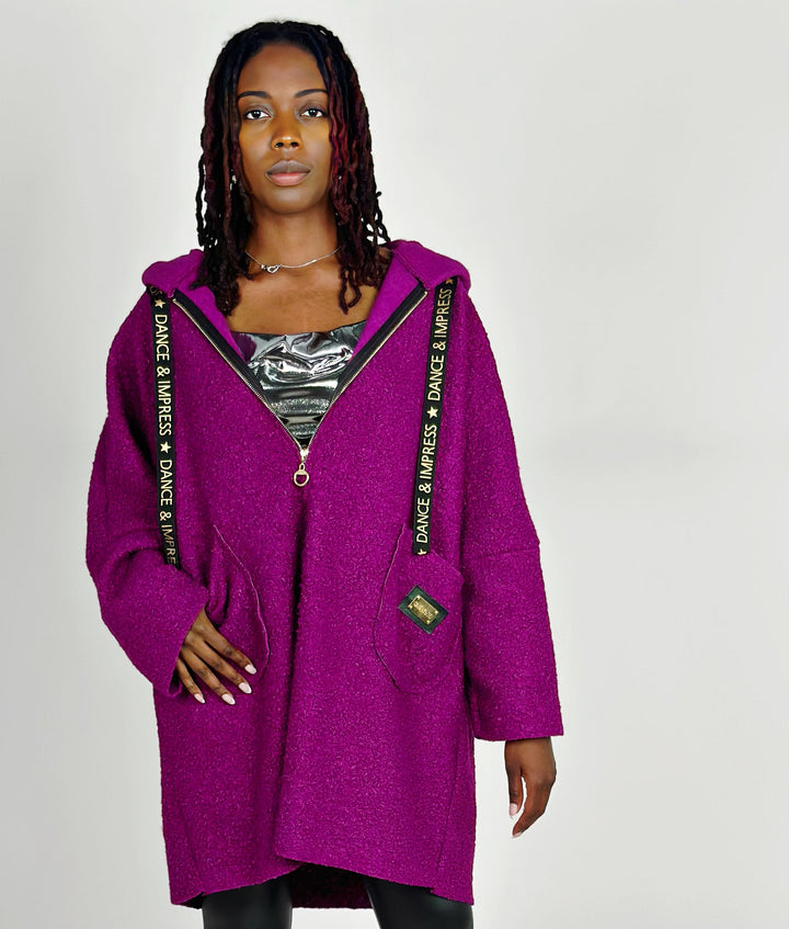 Violet Soft Hooded Coat