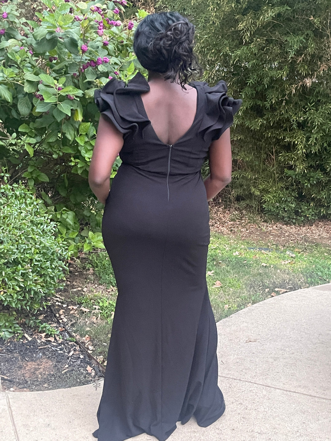 Black Ruffles Maxi Dress