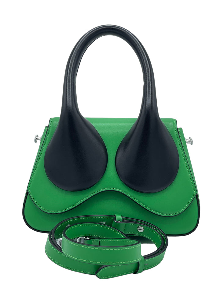 Green Bicolor Leather Mini Bag