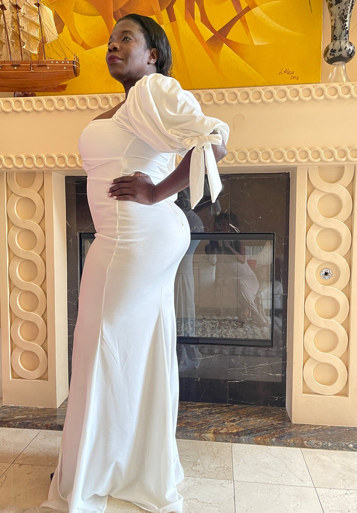 White Plus Size Maxi Dress