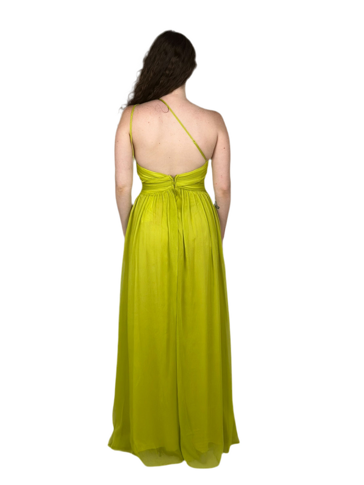 Chartreuse One Shoulder Maxi Dress