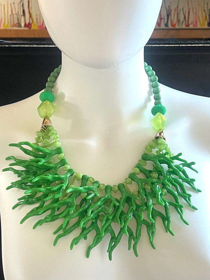 Green Vintage Bead Necklace