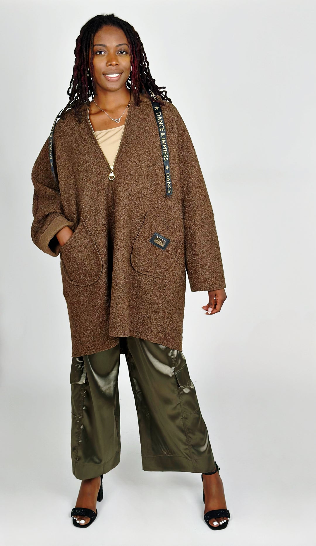 Brown Soft Hooded Coat
