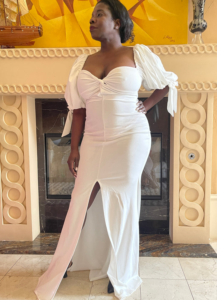 White Plus Size Maxi Dress