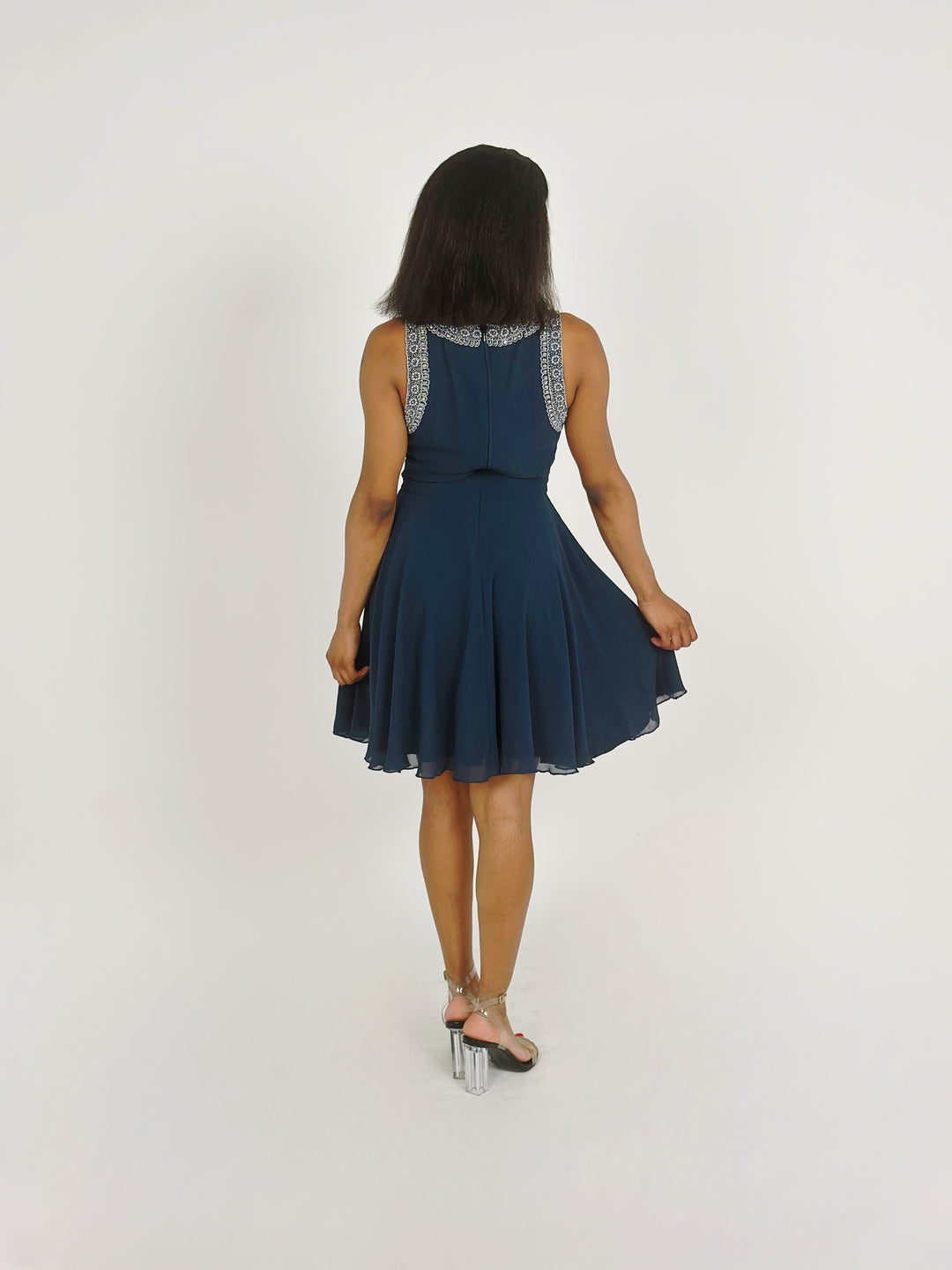 Navy skater Mini Dress