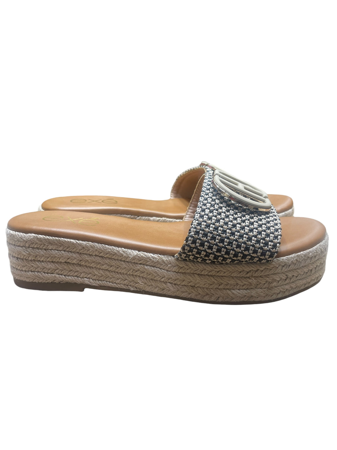 Black Beige Espadrille Sandals