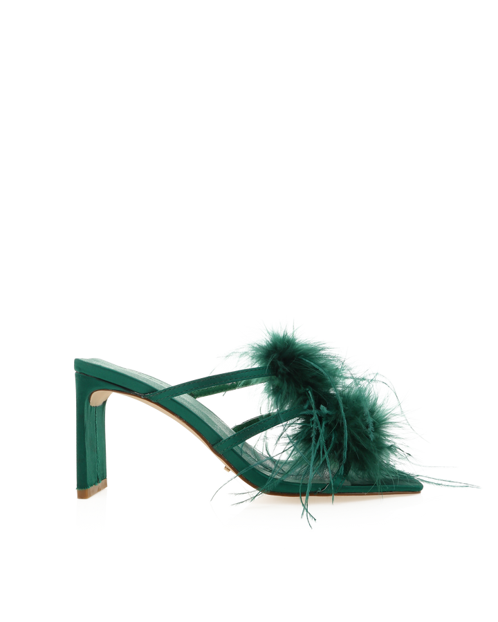 Green Satin Platform Shoe