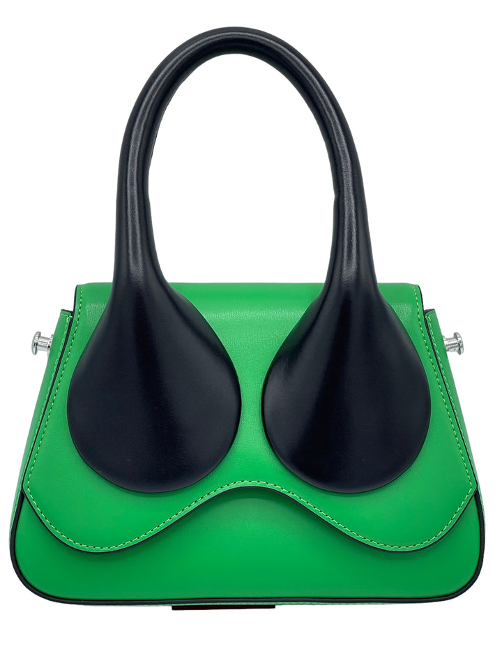 Green Bicolor Leather Mini Bag