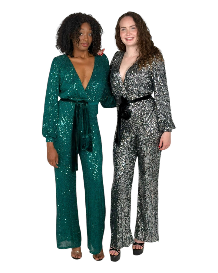 Black/Silver Sequin Jumpsuit