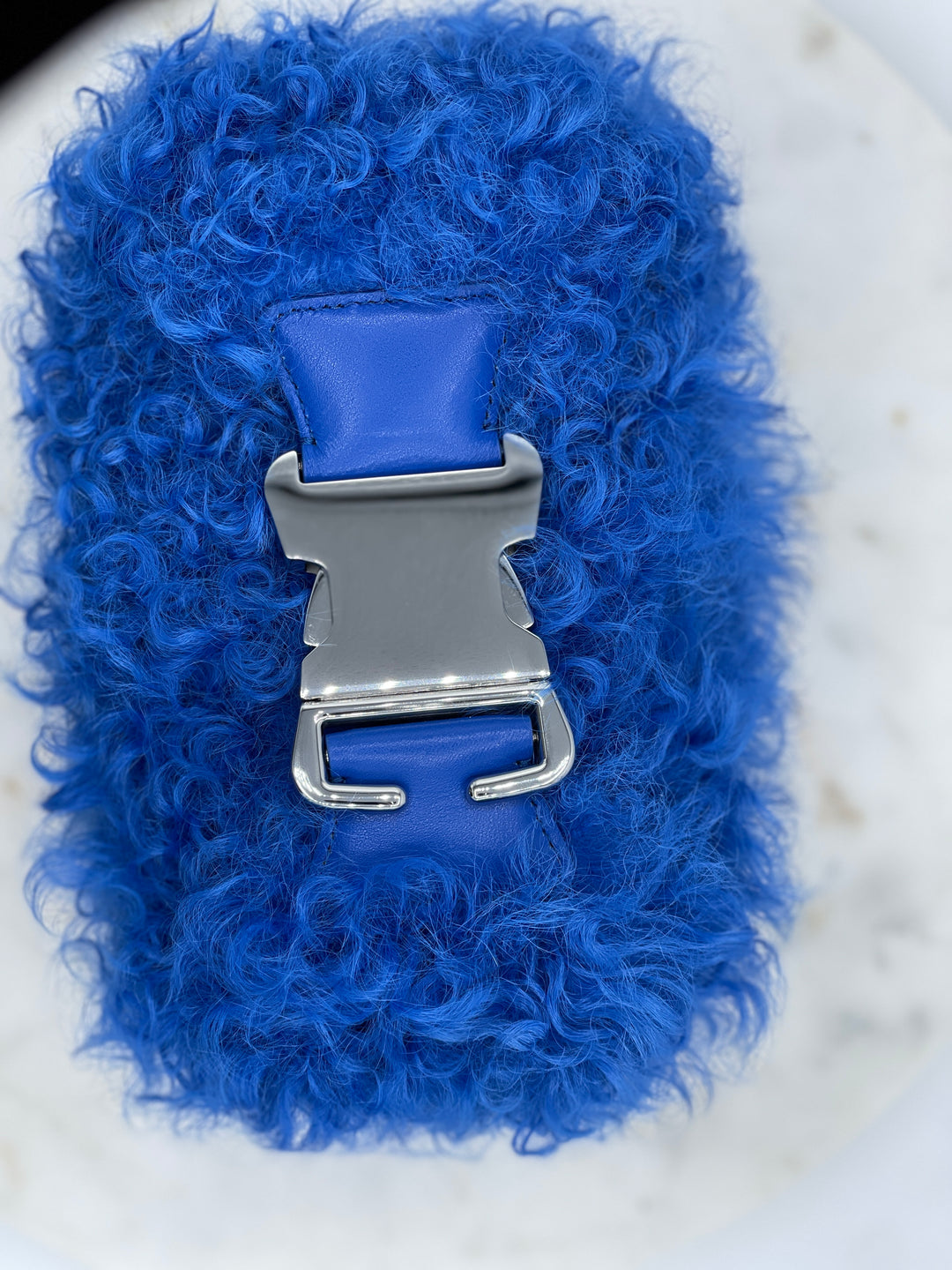 Blue Mohair Show Core Purse