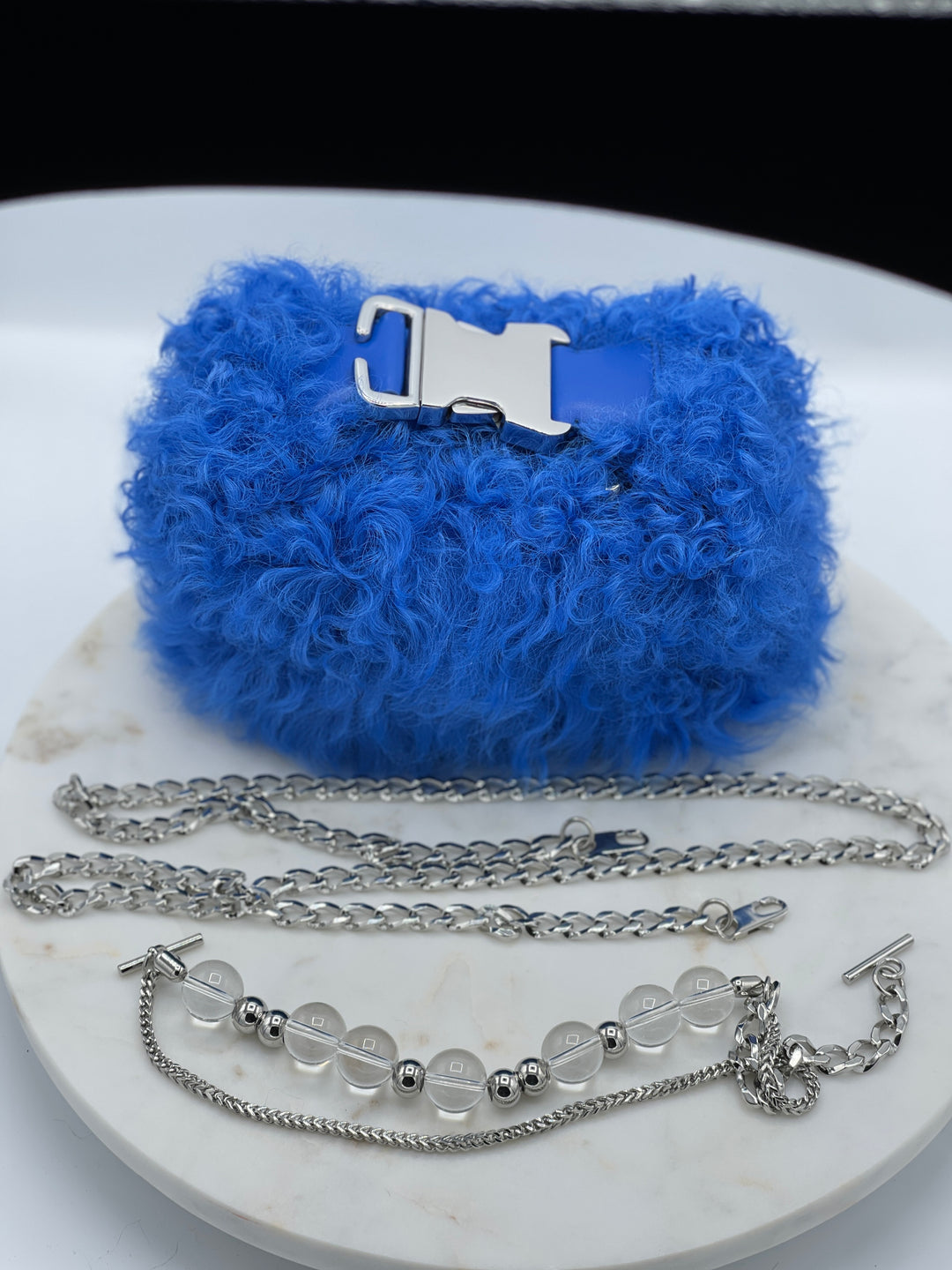 Blue Mohair Show Core Purse