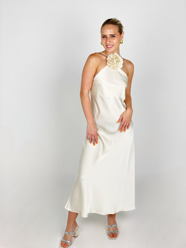 Cream Silk Flower Dress