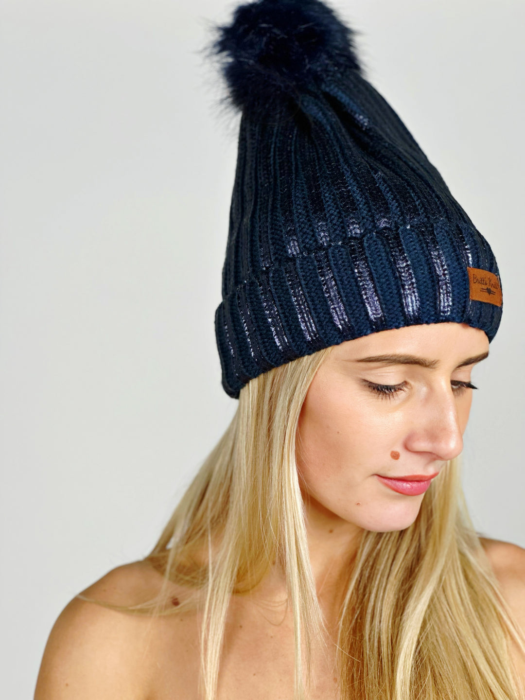 Blue Britt's Knits Pom Hat