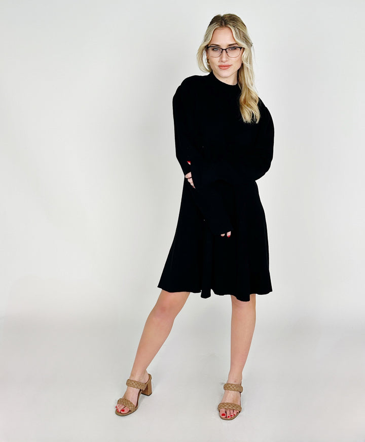 Black Mini Sweater Dress