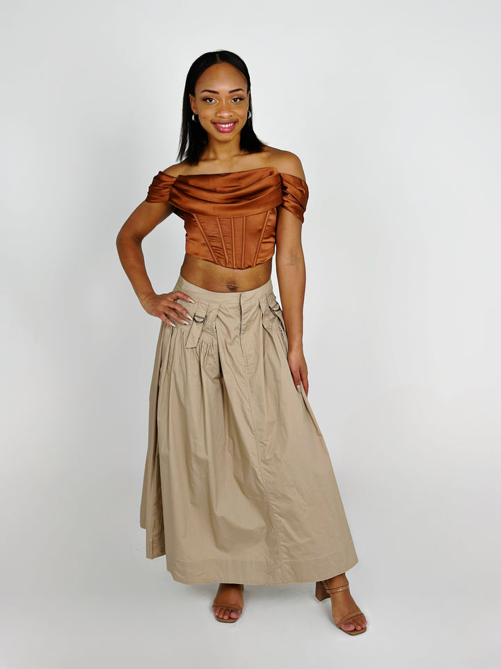 Taupe Maxi Skirt