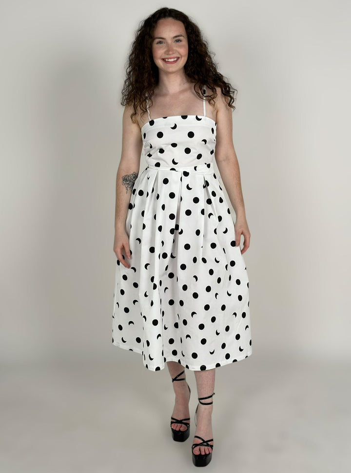 White Printed Midi Dress