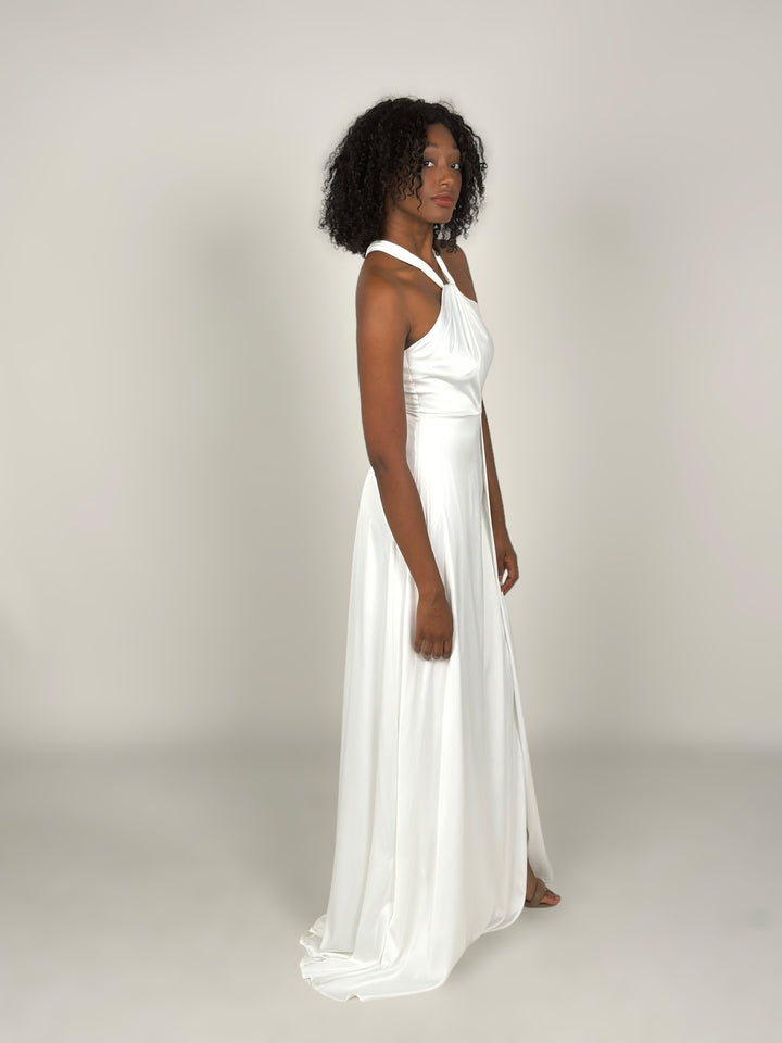 Maxi Halter White Dress