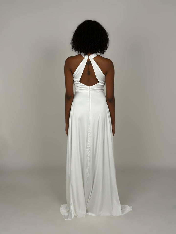 Maxi Halter White Dress