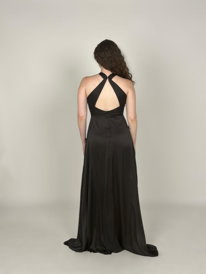 Maxi Halter Black Dress