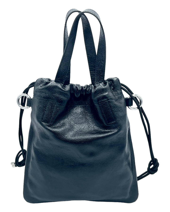 Black Distressed Leather Purse