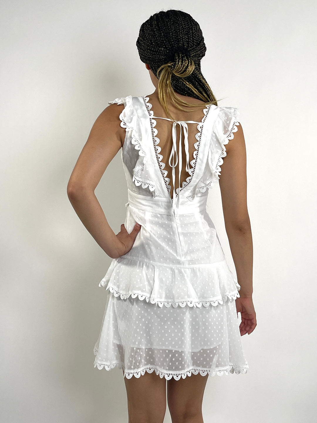 White Tassel Midi Dress