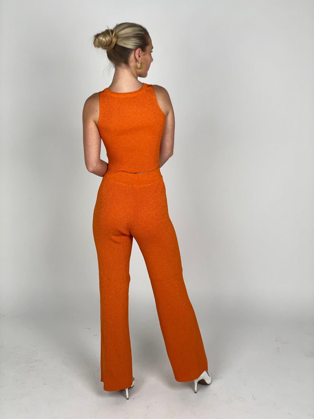 Orange Knitted Crop Set