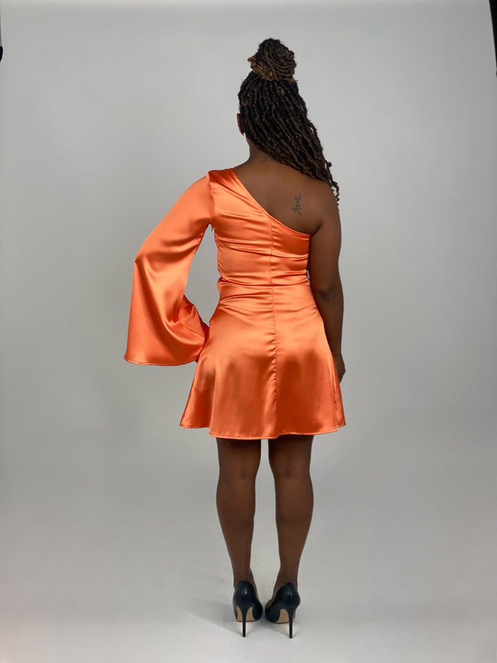 Tangerine One Shoulder Dress